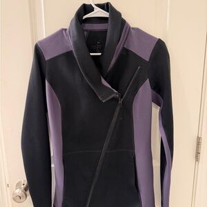 CAbi Black and Purple Asymmetrical Jacket